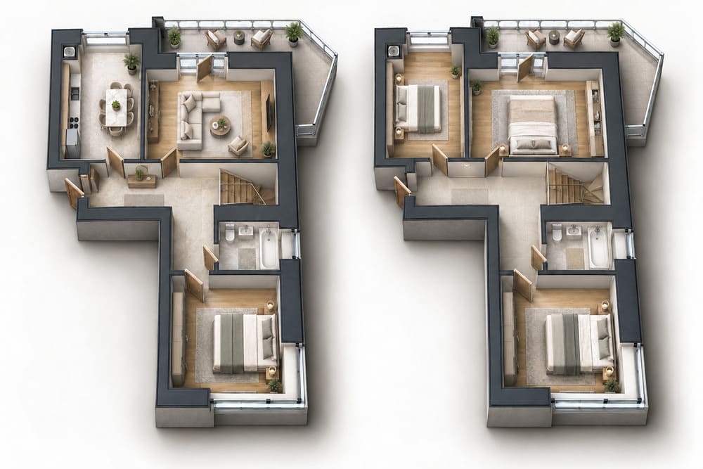 Об’ємне 3D-планування: 5-кімнатна, 145,60 м²