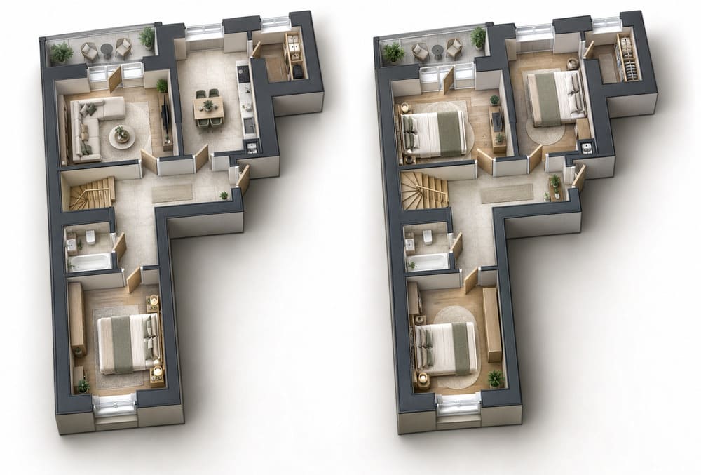 Об’ємне 3D-планування: 5-кімнатна, 148,50 м²